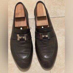 Mens Brown Hermes Paris Loafer Size 10 (43)